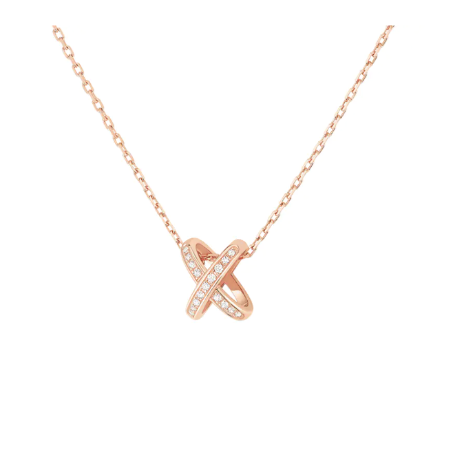JEUX DE LIENS PENDANT Rose gold, diamonds